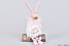 KONIJN FLUFFY ZITTEND LAAG WIT 12X6X20CM
