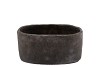IRON STONE GREY OVAL POT 28X16X13CM