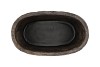 IRON STONE GREY OVAL POT 28X16X20CM