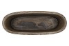 IRON STONE GREY OVAL POT 44X16X25CM
