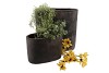 IRON STONE GREY OVAL POT 37X16X37CM