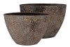 BALI INDONESIAN GREY BOWL OVL 34X16X23CM