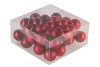 GLASS BALL CHRISTMAS RED 40MM ON WIRE P/36