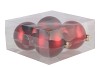 GLASS BALL CHRISTMAS RED 100MM P/4