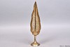 DECO NATURE ALU GOLD WAXLICHT BLAD 8X8X34CM