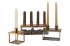 DECO HAND KANDELAAR 1X GLAS/GOUD 8X8X8CM NM