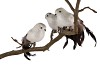 OISEAU SCINTILLEMENT SUR ATTACHE BLANC 24CM PAR 3 PIÈCES