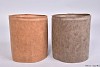 LEATHER BLOEMPOT BRUIN ASSORTI PER 1 STUK 14X14X15CM