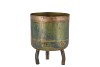 DOBRA VIEUX VERT POT MÉTAL 10X12CM