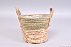 STRAW SEAGRASS MAND GROEN/NATUREL 17X13CM