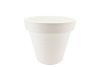 PLASTIC WHITE POT WIDE EDGE 20CM