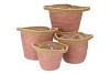 TRIPOLI ROSE POT PANIER EN ROTIN 20X18CM