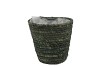 SEAGRASS STRAW BASKET POT ARMY GREEN 14X14CM