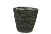 SEAGRASS STRAW BASKET POT ARMY GREEN 16X16CM
