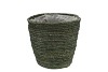SEAGRASS STRAW BASKET POT ARMY GREEN 18X18CM