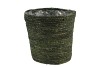 SEAGRASS STRAW BASKET POT ARMY GREEN 22X22CM NM