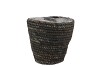 SEAGRASS STRAW BASKET POT BLACK 14X14CM