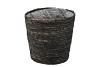 SEAGRASS STRAW BASKET POT BLACK 22X22CM