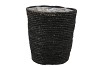 SEAGRASS STRAW BASKET POT BLACK 24X24CM NM