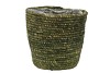 SEAGRASS STRAW BASKET POT ARMY GREEN 24X24CM NM