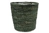 SEAGRASS STRAW BASKET POT ARMY GREEN 28X28CM NM
