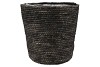 SEAGRASS STRAW BASKET POT BLACK 32X32CM NM