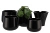 CERAMIC BLACK SHINY POT BERLIN 13X11CM