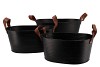 ZINC LEATHER BLACK MAT 25X19X14CM