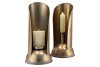 DHAKA GOLD CANDLE HOLDER 17X35CM
