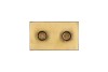DECO HAND KANDELAAR 2X GLAS/GOUD 13X8X8CM NM