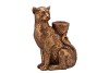 DECO LEOPARD BRONZE KANDELAAR 11X6X15CM