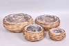 ROTAN SCHAALMAND ROND BOL 4DLG 32X14CM