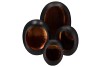 MARRAKECH BLACK/COPPER EGG T-LIGHT 26X11X33CM
