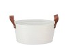 ZINC LEATHER WHITE MAT 23X18X12CM