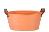 ZINC LEATHER PEACH MAT 25X19X14CM