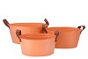 ZINC LEATHER PEACH MAT 25X19X14CM