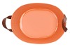 ZINC LEATHER PEACH MAT 29X22X16CM