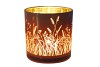 DRY FLOWER PEACH/GOLD T-LIGHT 15X15CM NM