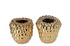 RASPBERRY VASE GOLD 19X19CM
