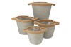 TRIPOLI BASKET POT PETROL/GREY 18X16CM NM