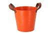 ZINC LEATHER ORANGE MAT 20X19CM