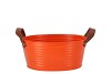 ZINC LEATHER ORANGE MAT 23X18X12CM