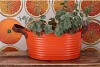ZINC LEATHER ORANGE MAT 23X18X12CM