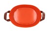 ZINC LEATHER ORANGE MAT 25X19X14CM