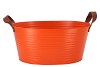 ZINC LEATHER ORANGE MAT 29X22X16CM