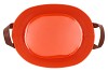 ZINC LEATHER ORANGE MAT 29X22X16CM