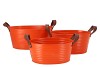 ZINC LEATHER ORANGE MAT 29X22X16CM