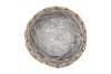 WICKER BASKET POT + ZINC GREY 20X18CM