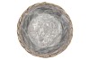WICKER BASKET POT + ZINC GREY 25X20CM