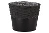 RIETWERK POTMAND MET ZINK ZWART 25X20CM